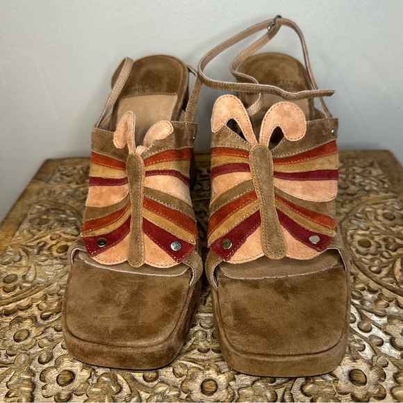 Jeffrey Campbell Monarch Platform Sandal In Sabel Burnt Suede Combo Sz 9.5 - Picture 3 of 9